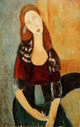 Jeanne Hébuterne sittende